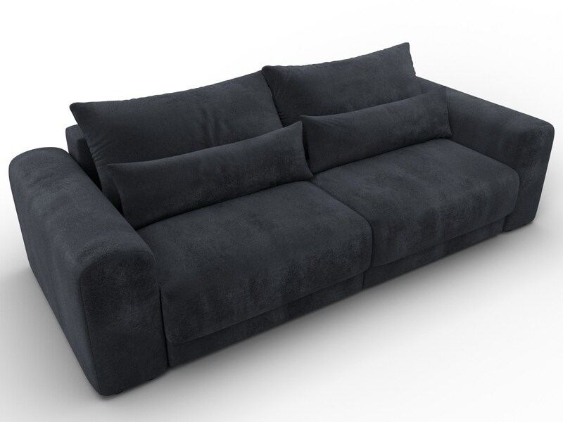 Диван прямой Лига-056 НПБ, Велюр, TOWER 11 темно-серый