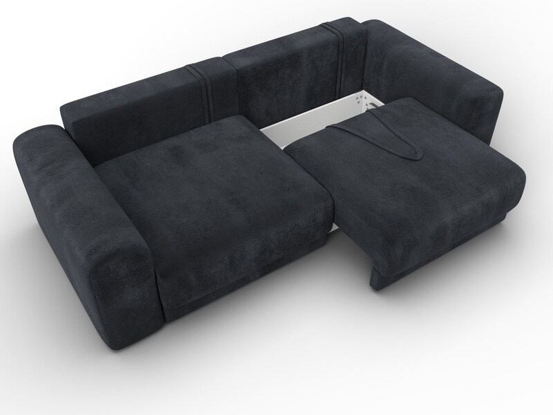 Диван прямой Лига-056 НПБ, Велюр, TOWER 11 темно-серый