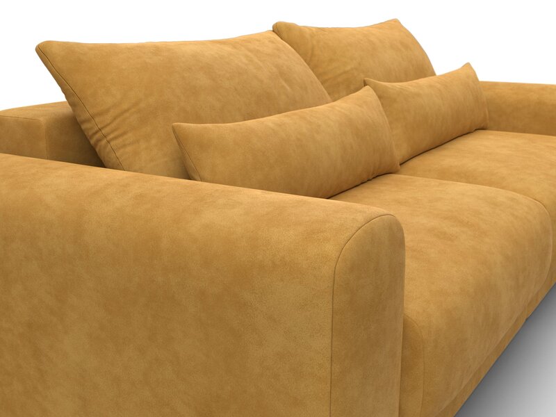 Диван прямой Лига-056 НПБ, Велюр, BRUT 10 желтый