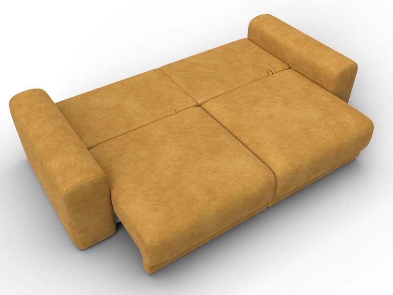 Диван прямой Лига-056 НПБ, Велюр, BRUT 10 желтый