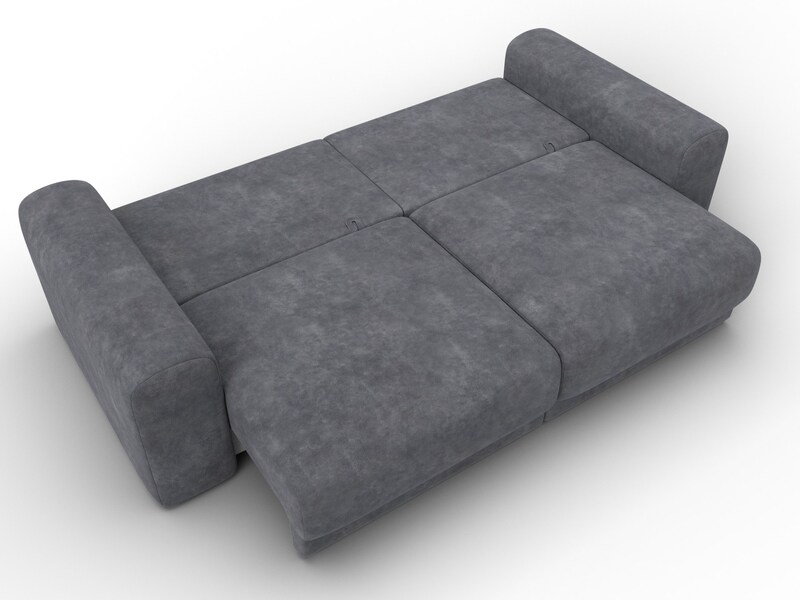 Диван прямой Лига-056 НПБ, Велюр, BRUT 16 темно-серый