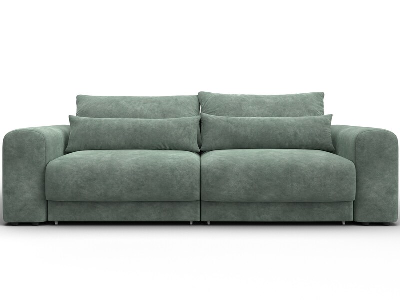 Диван прямой Лига-056 НПБ, Велюр, BRUT 08 зеленый