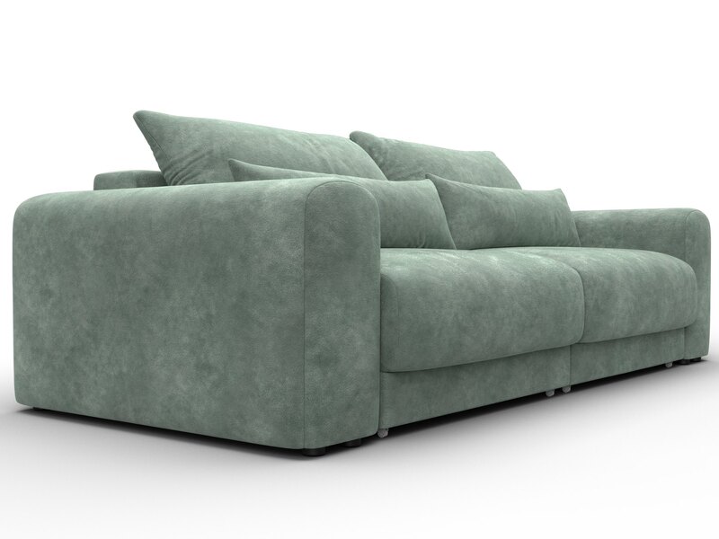 Диван прямой Лига-056 НПБ, Велюр, BRUT 08 зеленый