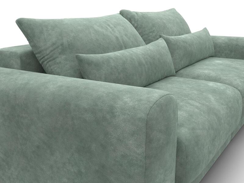 Диван прямой Лига-056 НПБ, Велюр, BRUT 08 зеленый