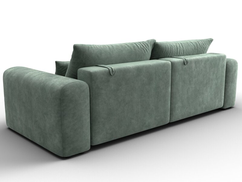 Диван прямой Лига-056 НПБ, Велюр, BRUT 08 зеленый