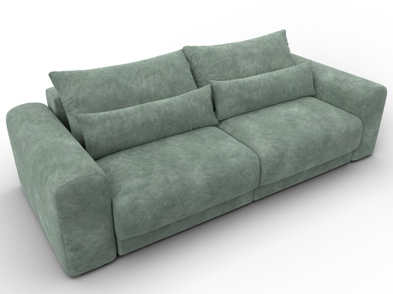 Диван прямой Лига-056 НПБ, Велюр, BRUT 08 зеленый