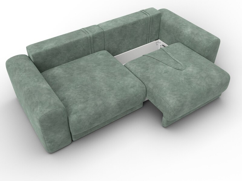 Диван прямой Лига-056 НПБ, Велюр, BRUT 08 зеленый