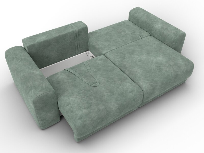 Диван прямой Лига-056 НПБ, Велюр, BRUT 08 зеленый