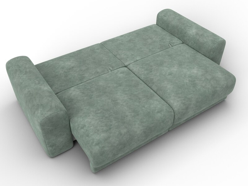 Диван прямой Лига-056 НПБ, Велюр, BRUT 08 зеленый