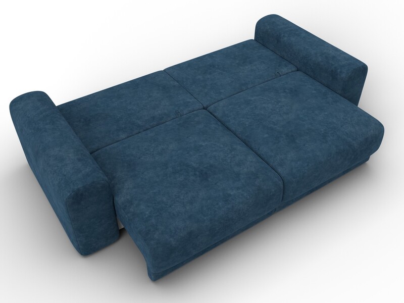Диван прямой Лига-056 НПБ, Велюр, BRUT 11 синий