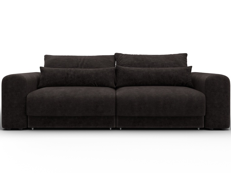 Диван прямой Лига-056 НПБ, Велюр, BRUT 17 коричневый