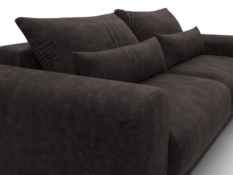 Диван прямой Лига-056 НПБ, Велюр, BRUT 17 коричневый
