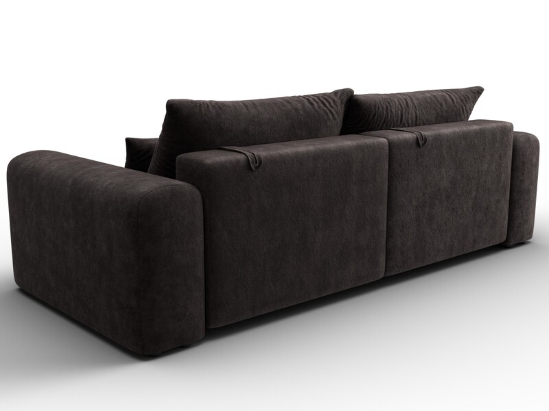 Диван прямой Лига-056 НПБ, Велюр, BRUT 17 коричневый