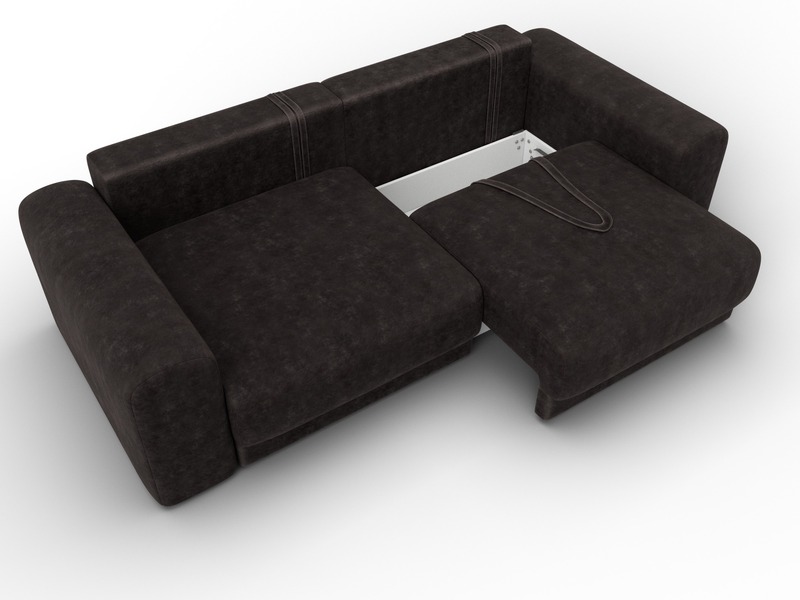 Диван прямой Лига-056 НПБ, Велюр, BRUT 17 коричневый