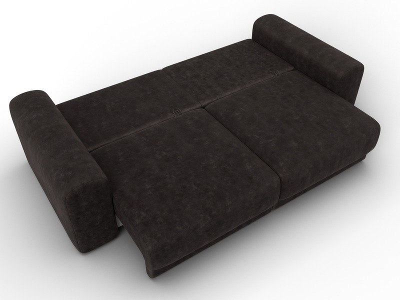 Диван прямой Лига-056 НПБ, Велюр, BRUT 17 коричневый