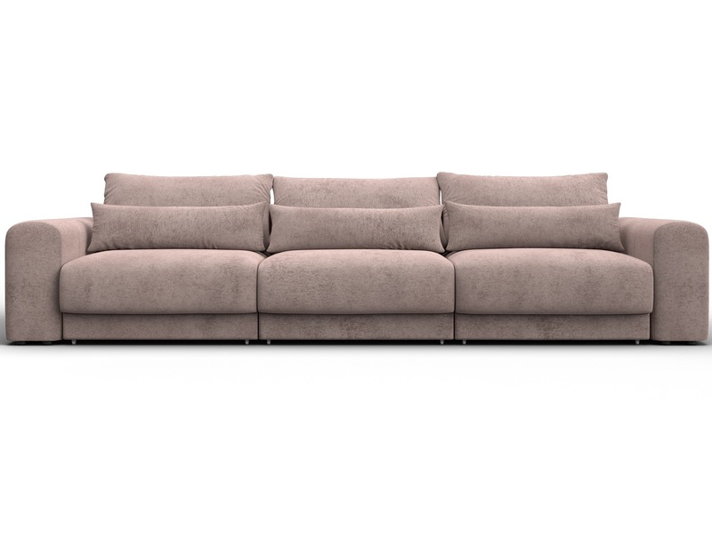 Диван прямой Лига-056 НПБ Лонг, Велюр, TOWER 05 бежевый