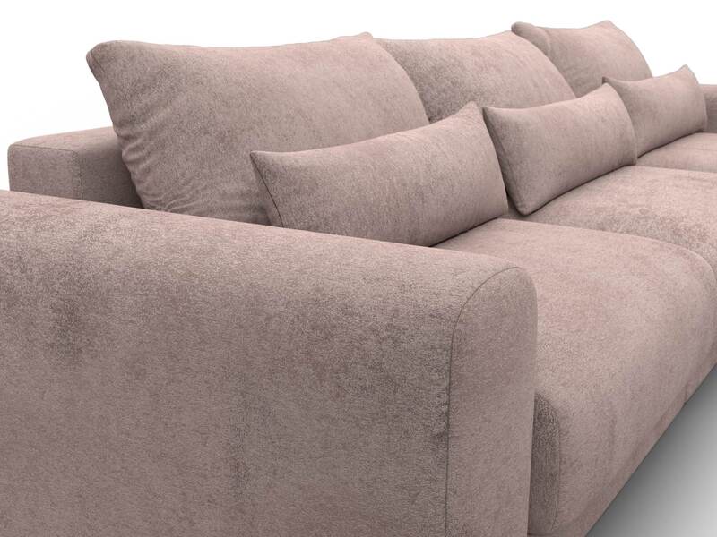 Диван прямой Лига-056 НПБ Лонг, Велюр, TOWER 05 бежевый