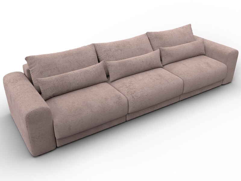 Диван прямой Лига-056 НПБ Лонг, Велюр, TOWER 05 бежевый