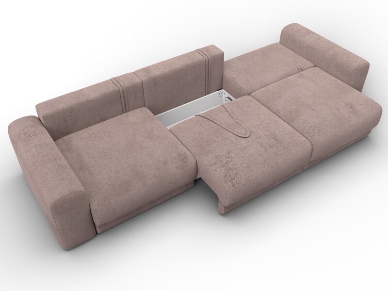 Диван прямой Лига-056 НПБ Лонг, Велюр, TOWER 05 бежевый