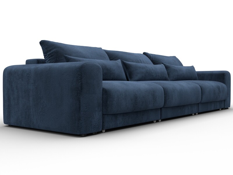 Диван прямой Лига-056 НПБ Лонг, Велюр, TOWER 13 синий