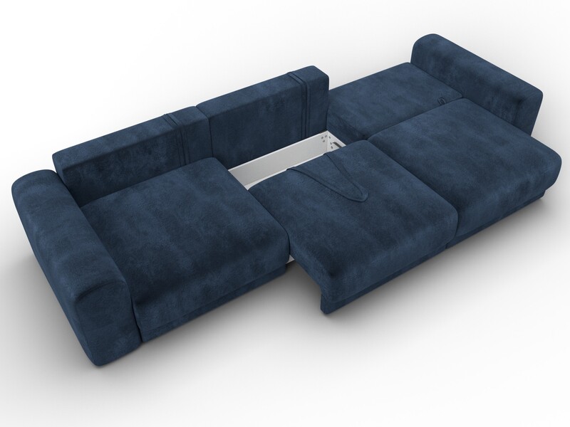 Диван прямой Лига-056 НПБ Лонг, Велюр, TOWER 13 синий