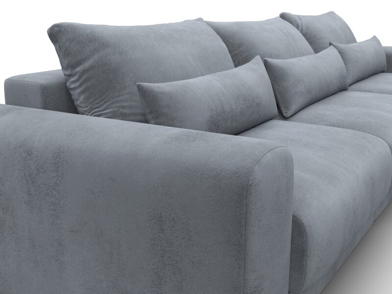 Диван прямой Лига-056 НПБ Лонг, Велюр, TOWER 10 серый