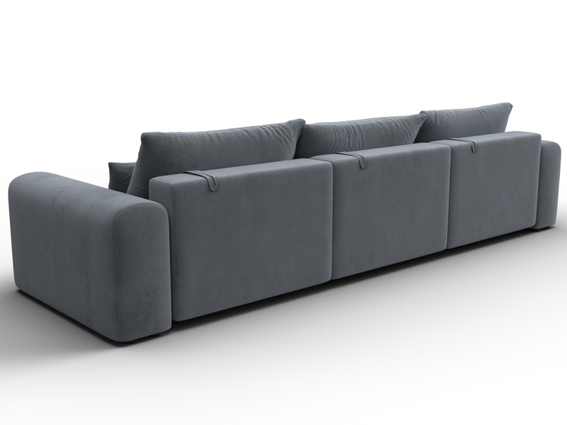 Диван прямой Лига-056 НПБ Лонг, Велюр, TOWER 10 серый