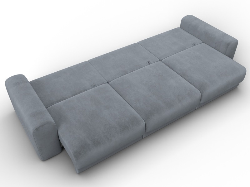 Диван прямой Лига-056 НПБ Лонг, Велюр, TOWER 10 серый