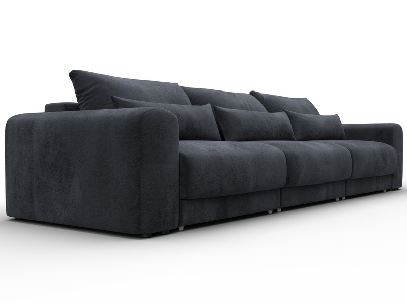 Диван прямой Лига-056 НПБ Лонг, Велюр, TOWER 11 темно-серый