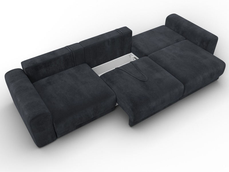 Диван прямой Лига-056 НПБ Лонг, Велюр, TOWER 11 темно-серый