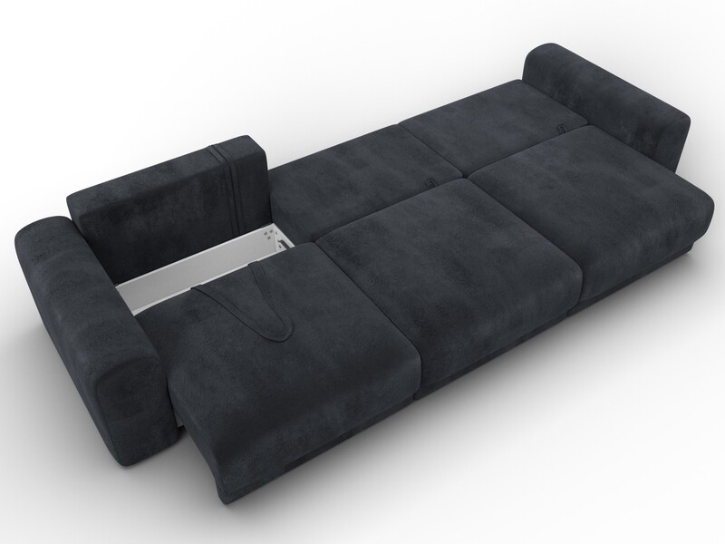 Диван прямой Лига-056 НПБ Лонг, Велюр, TOWER 11 темно-серый