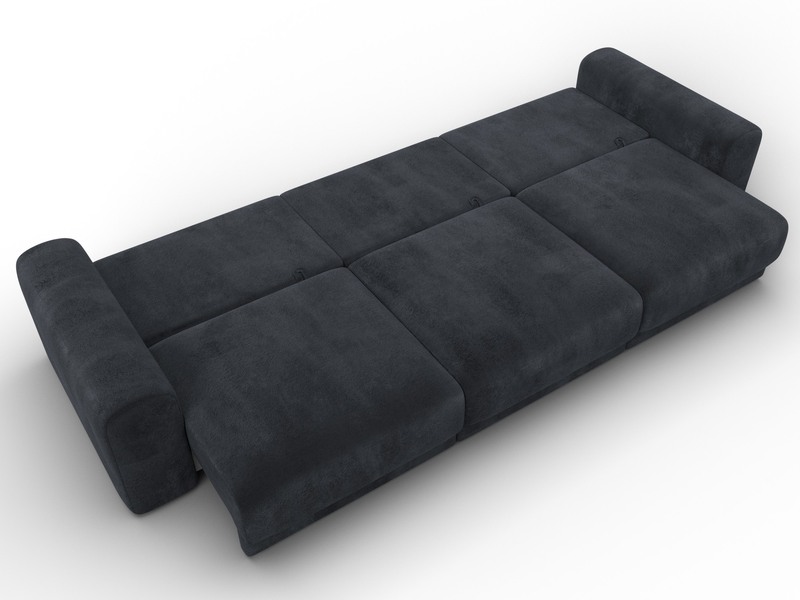 Диван прямой Лига-056 НПБ Лонг, Велюр, TOWER 11 темно-серый