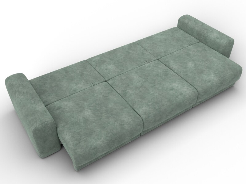 Диван прямой Лига-056 НПБ Лонг, Велюр, BRUT 08 зеленый