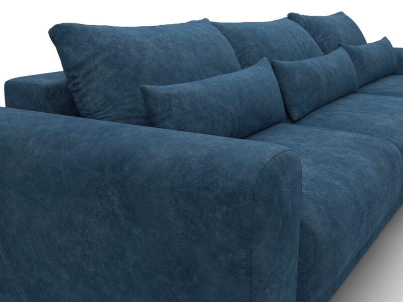 Диван прямой Лига-056 НПБ Лонг, Велюр, BRUT 11 синий