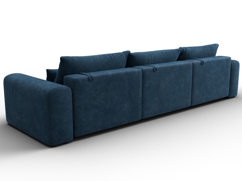 Диван прямой Лига-056 НПБ Лонг, Велюр, BRUT 11 синий