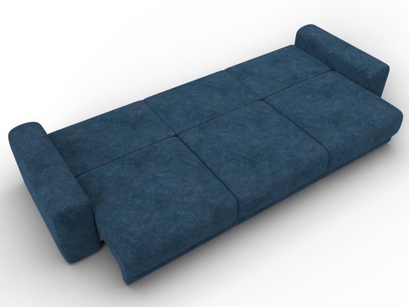 Диван прямой Лига-056 НПБ Лонг, Велюр, BRUT 11 синий