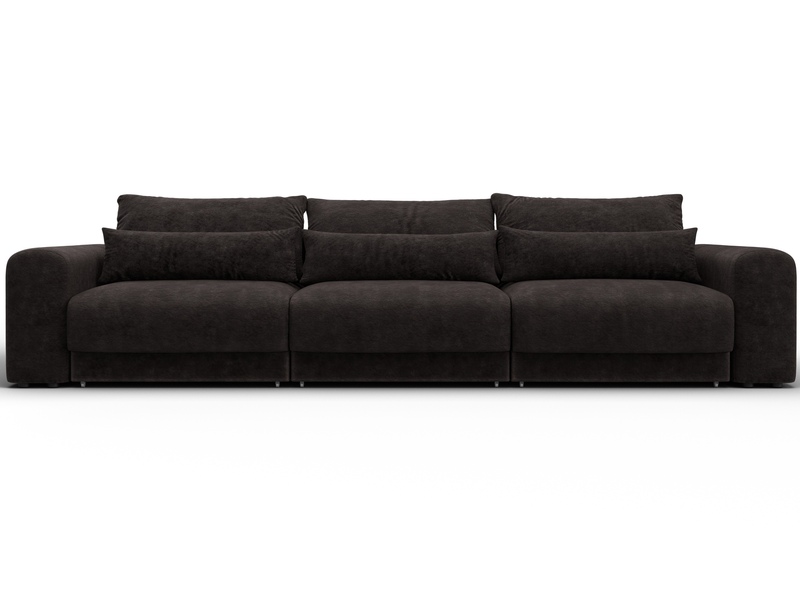 Диван прямой Лига-056 НПБ Лонг, Велюр, BRUT 17 коричневый