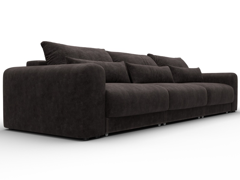Диван прямой Лига-056 НПБ Лонг, Велюр, BRUT 17 коричневый