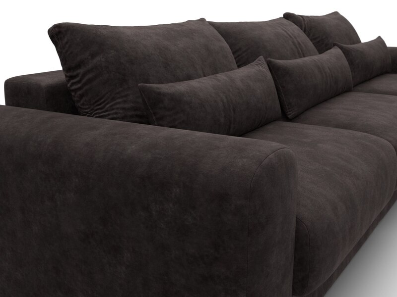 Диван прямой Лига-056 НПБ Лонг, Велюр, BRUT 17 коричневый