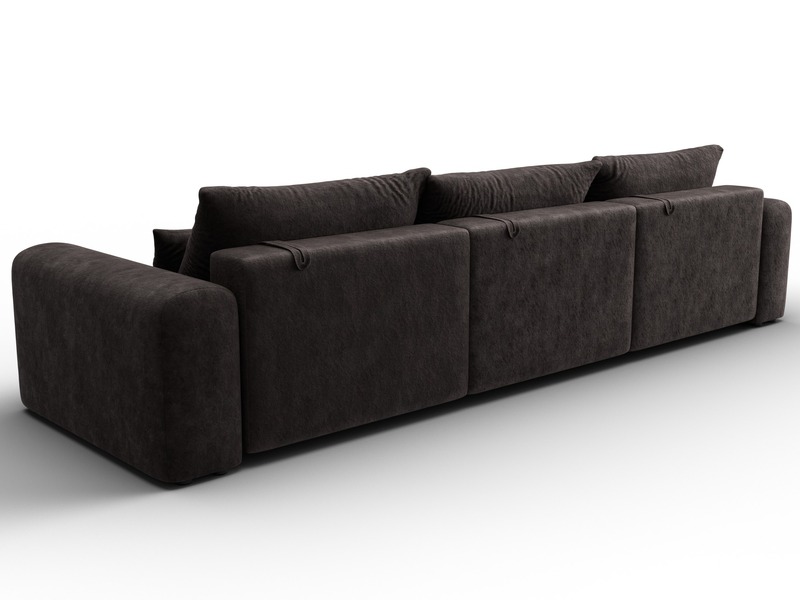 Диван прямой Лига-056 НПБ Лонг, Велюр, BRUT 17 коричневый