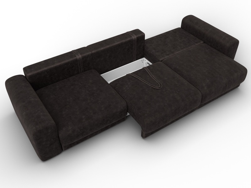 Диван прямой Лига-056 НПБ Лонг, Велюр, BRUT 17 коричневый