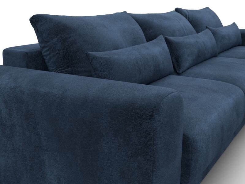 Диван угловой Лига-056 НПБ Лонг угол универсальный, Велюр, TOWER 13 синий