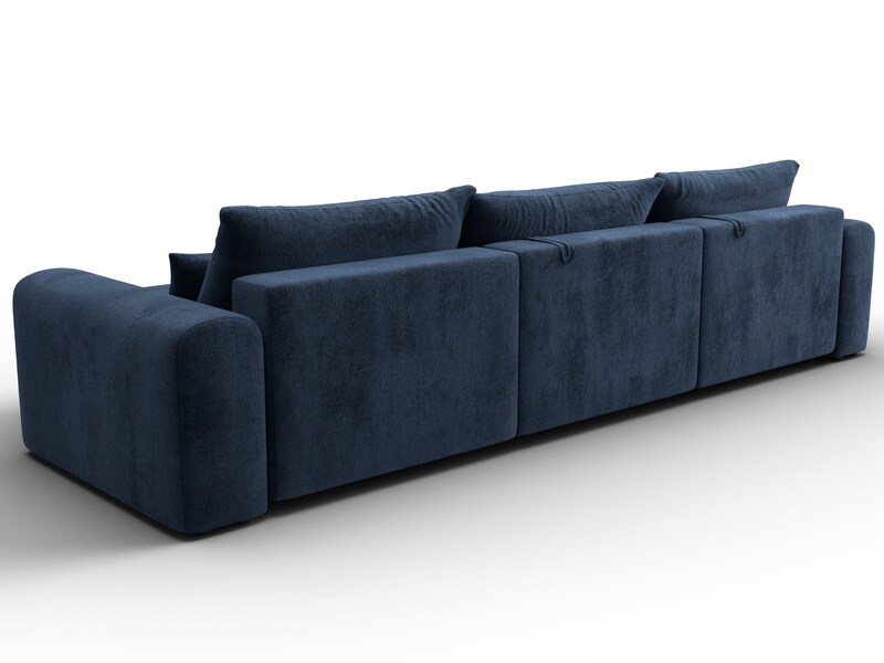 Диван угловой Лига-056 НПБ Лонг угол универсальный, Велюр, TOWER 13 синий
