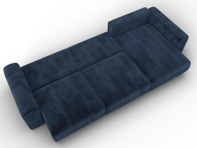 Диван угловой Лига-056 НПБ Лонг угол универсальный, Велюр, TOWER 13 синий