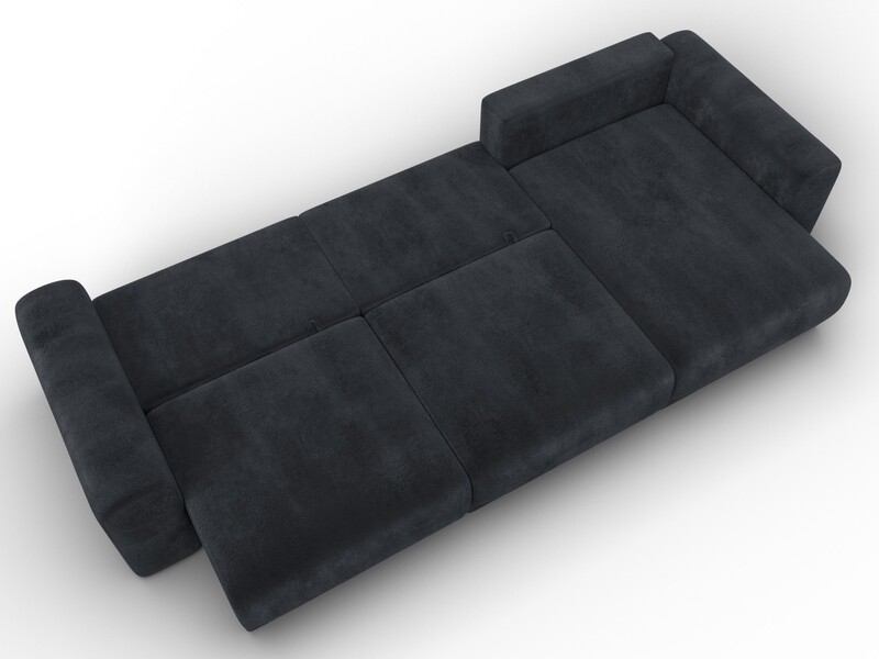 Диван угловой Лига-056 НПБ Лонг угол универсальный, Велюр, TOWER 11 темно-серый