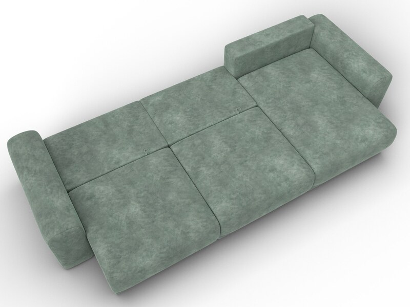 Диван угловой Лига-056 НПБ Лонг угол универсальный, Велюр, BRUT 08 зеленый
