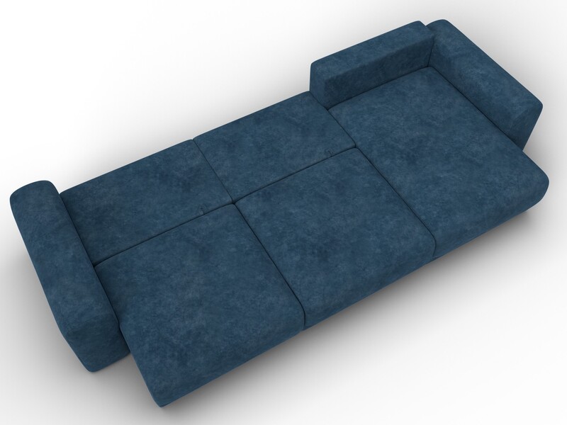 Диван угловой Лига-056 НПБ Лонг угол универсальный, Велюр, BRUT 11 синий