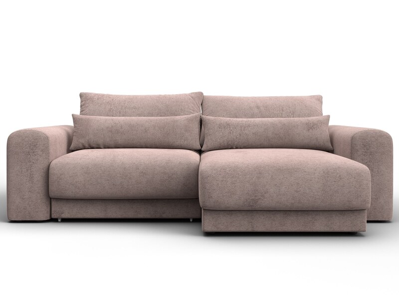 Диван угловой Лига-056 НПБ угол универсальный, Велюр, TOWER 05 бежевый