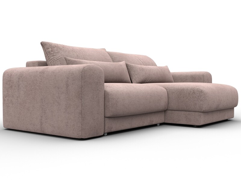 Диван угловой Лига-056 НПБ угол универсальный, Велюр, TOWER 05 бежевый