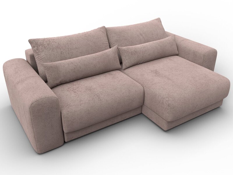 Диван угловой Лига-056 НПБ угол универсальный, Велюр, TOWER 05 бежевый